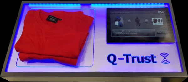 Q-Trust läser RFID märkta T-shirts