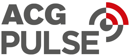 Grey and red ACG Pulse logotype