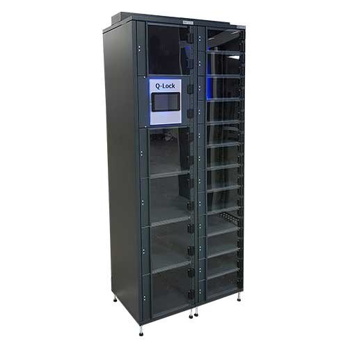 Q-Lock smart locker dispensing unit with borrowing function