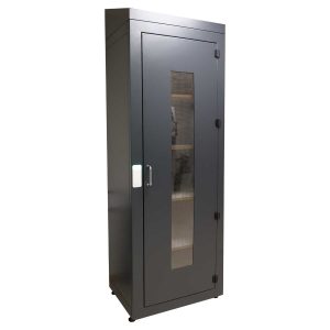 A dark grey Q-Lock UHF reader smart locker system