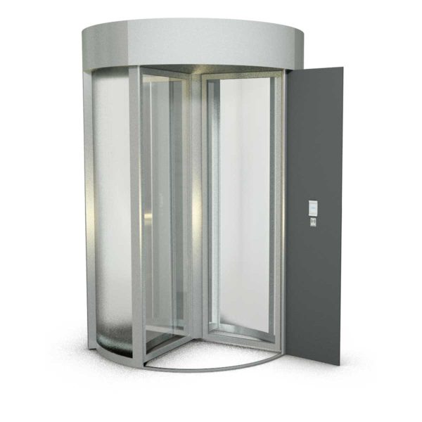 Revolving Door is an unmanned security turnstile passage that controls access to a storage area.